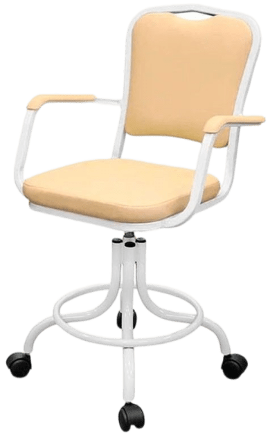 Изображение медицинского кресла на винтовой опоре с подлокотниками КР09 с экокожей Dollaro Cream